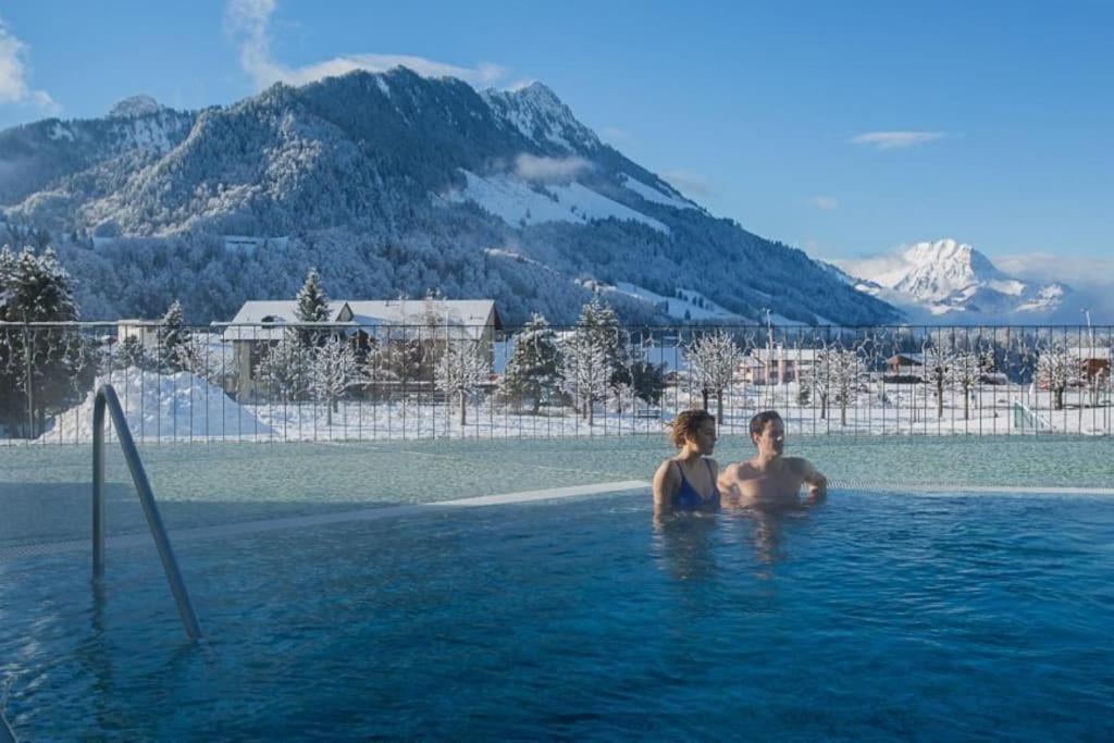 Confortable Chalet Avec Magnifique Vue En Gruyere. Charmey Ngoại thất bức ảnh